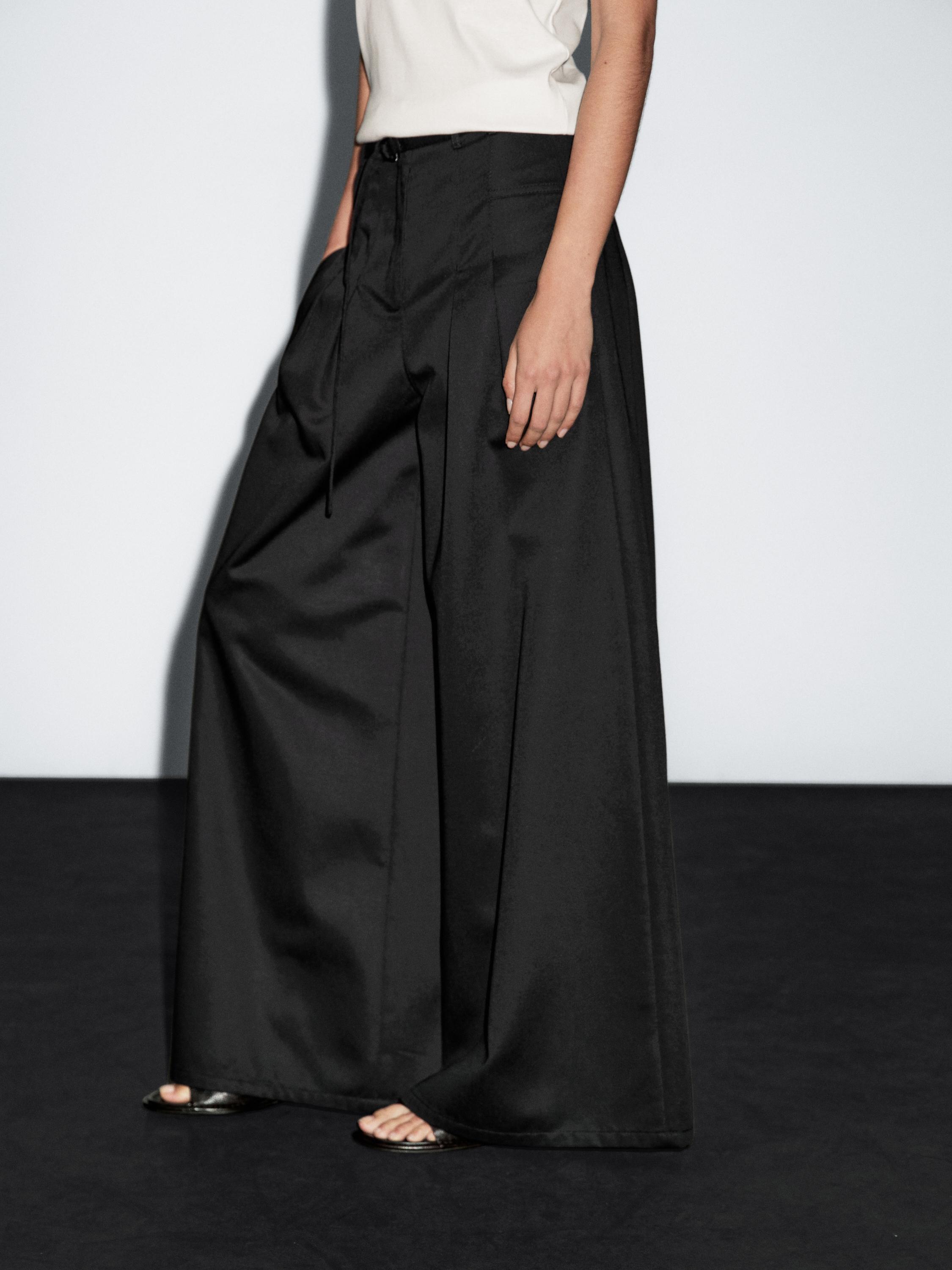 Palazzo trousers with tie